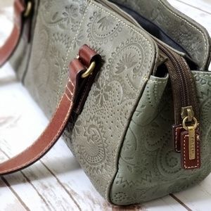 SOLD Fossil Handbag w/ Floral Emboss